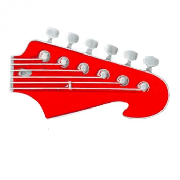Gürtelschnalle Gitarrenkopf Rot