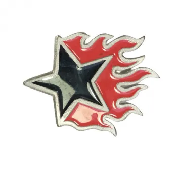 Gürtelschnalle Stern mit Flammen