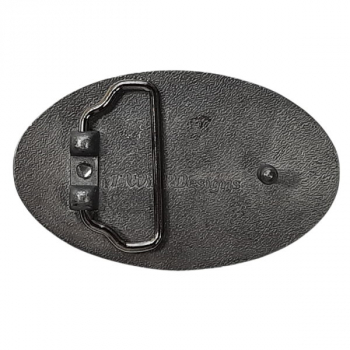 Preview: Gürtelschnalle Würfel mit Totenköpfen Rückseite