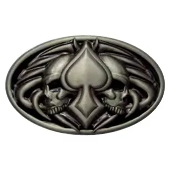 Belt Buckle Spade with Skulls