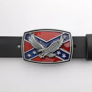 Gürtelschnalle Südstaaten-Flagge mit Adler am Gürtel