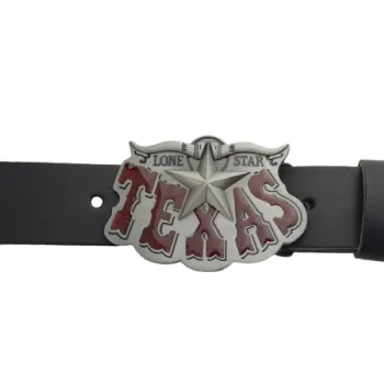Belt Buckle Texas Lone Star, longhorn, star with belt