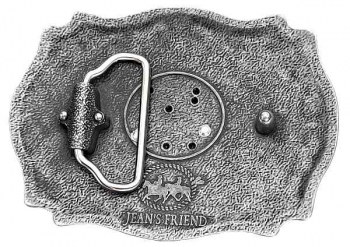 Preview: Belt Buckle Golden Wolf, Western Style back