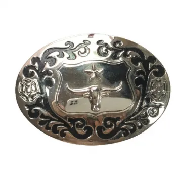 Belt Buckle Western Buffalo Skull with Star