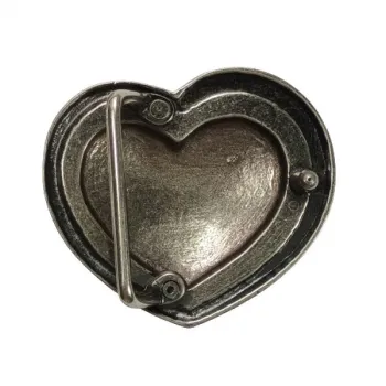 Belt buckle heart with purple rhinestones back