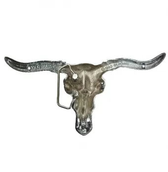 Gürtelschnalle Longhorn Schädel hinten