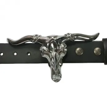 Gürtelschnalle Longhorn Schädel mit Gürtel