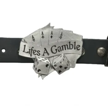 Gürtelschnalle Lifes A Gamble mit Gürtel