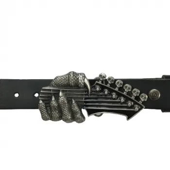 Belt Buckle Guitar Head with Hand with belt