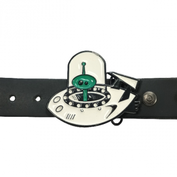 Belt Buckle UFO with Alien with belt