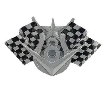 Gürtelschnalle V8 + Zielflaggen