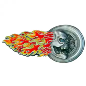 Belt Buckle Skull with Flames
