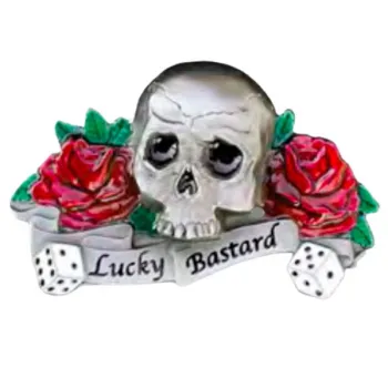 Guertelschnalle Totenkopf mit Rose