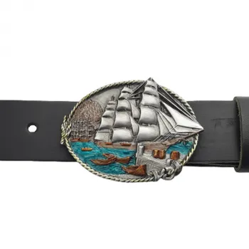 Guertelschnalle Segelschiff am Guertel