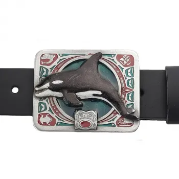 Gürtelschnalle Delfin mit Gürtel