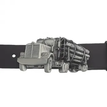 Gürtelschnalle Holztransporter mit Gürtel