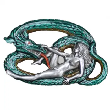 Belt Buckle Dragon with naked woman
