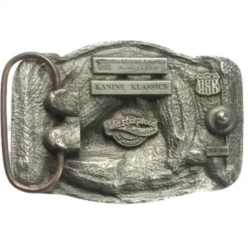 Belt Buckle Doberman Pinscher silver + black back