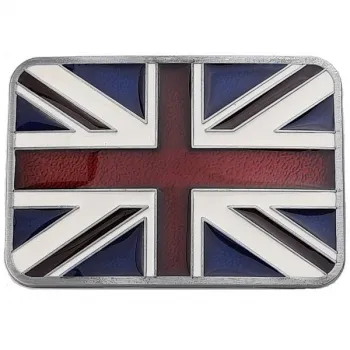 Belt Buckle Flag Great Britain, enameled, cast pewter