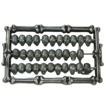 Belt Buckle Abacus with Skulls + moving parts