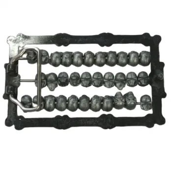 Belt Buckle Abacus with Skulls back