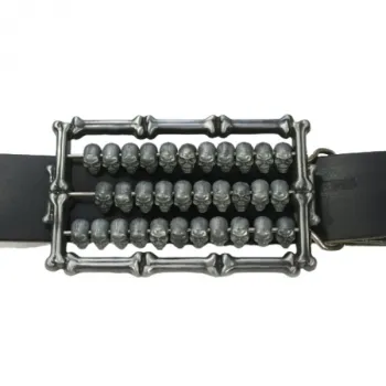 Belt Buckle Abacus with Skulls + moving parts with belt