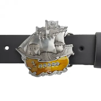 Gürtelschnalle Piratenschiff