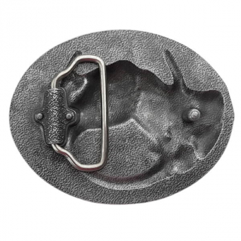 Preview: Gürtelschnalle Pferdekopf mit Hufeisen