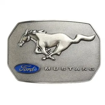 Gürtelschnalle Ford Mustang silber/blau