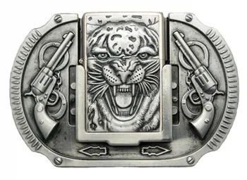 Buckle with lighter - Tiger and Guns