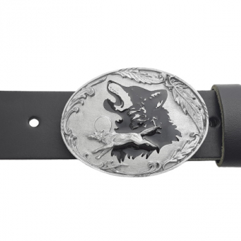 Preview: Belt Buckle Wolf Head + Running Wolf with belt
