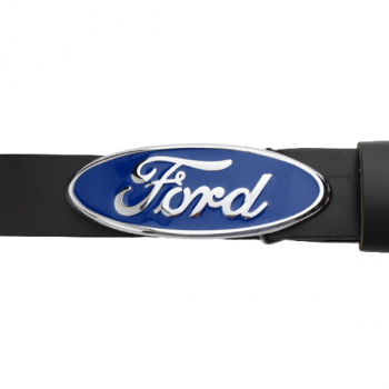 Preview: Belt Buckle Ford Logo, oval, silver/blue with belt