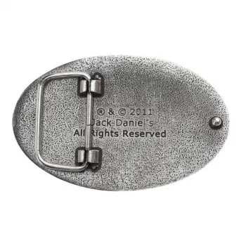 Gürtelschnalle Jack Daniels (TM), oval, silber hinten