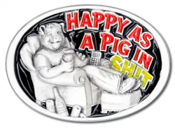 Gürtelschnalle Happy