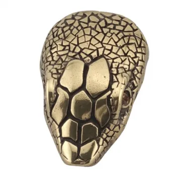 Design Gürtelschnalle Schlangenkopf altgold - Seitenansicht