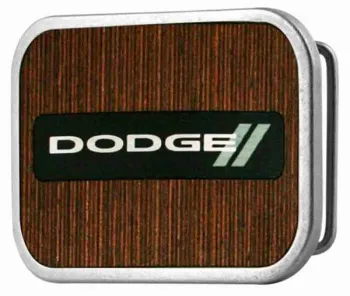 Gürtelschnalle Motiv Dodge mit edlem Holzinlay