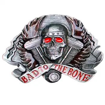 Belt Buckle Skull with V-Twin