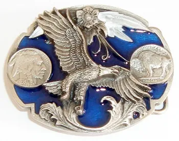 Belt Buckle Eagle in Flight + Coins