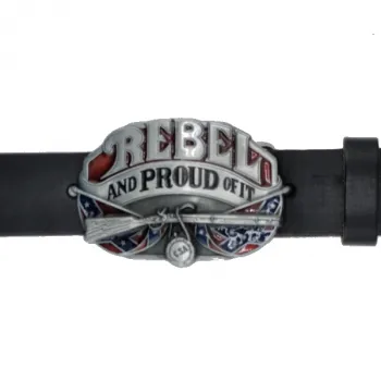 Belt Buckle Rebel and proud of it - at buckle