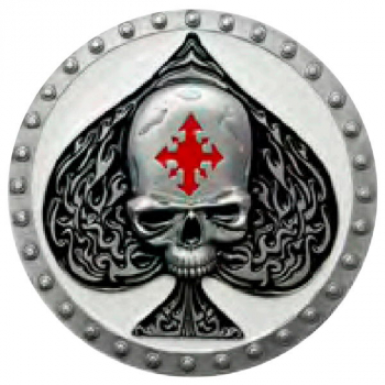 Guertelschnalle Totenkopf im Pik