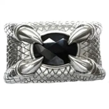 Design Belt Buckle Claw with black stone - Made in Italy