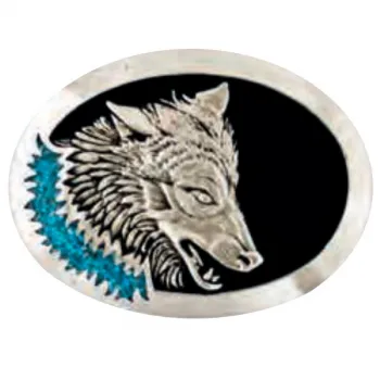 Guertelschnalle Wolfskopf