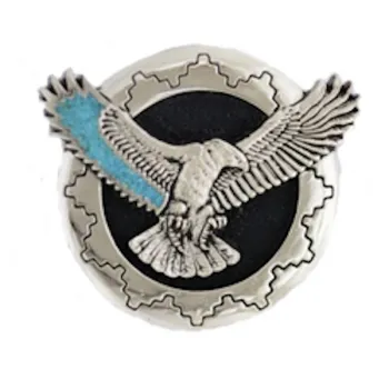Belt Buckle Eagle Silver Plated in Flight