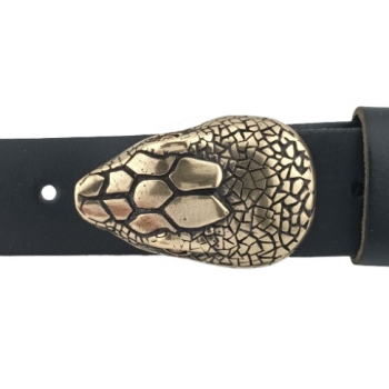 Preview: Design Belt Buckle Snake head gold - with belt by Umjubelt