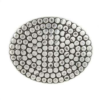 Preview: Design-Gürtelschnalle Nagelplatte oval von Umjubelt, Zamak-Legierung, nickelfrei, silber, für Gürtel bis 40mm Breite