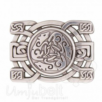 Design Belt Buckle Three Celtic Hounds from Umjubelt