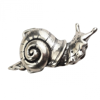 Preview: Design Gürtelschnalle Schnecke 3D, Made in Italy, Top Fashion Style, nickelfrei, versilbert, für Gürtel bis 4 cm Breite
