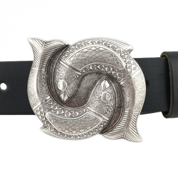 Preview: Design Belt Buckle Playing Fish from Umjubelt - with belt