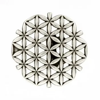 Design-Gürtelschnalle Blume des Lebens Silber von Umjubelt