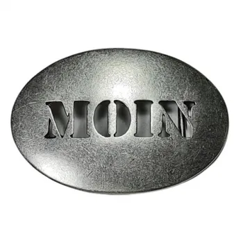 Design-Gürtelschnalle Moin Vorderseite | Umjubelt